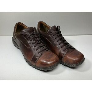 Born Brown Leather Shoes Mens Sz 9 Lace-Up Casual Comfort Oxfords Walking M6259